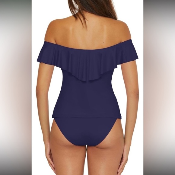 Trina Turk Women's Monaco Ruffle Tankini Off Shoulder Swimsuit Top NWT size 4 - Picture 4 of 10